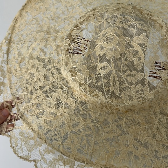 Antique Victorian Era Lace Wire Brim Hat - Picture 3 of 7